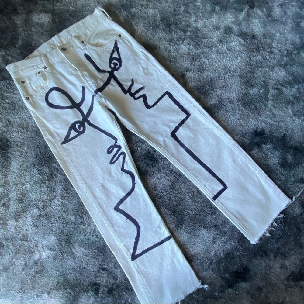 Levi's Custom Painted Conversation Jean